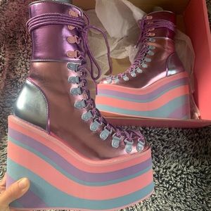 DOLLSKILL Sugar Thrillz Cotton Candy Traitor Boots
